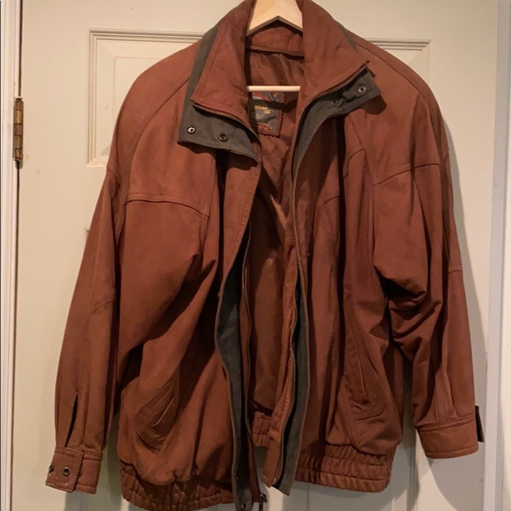 Men’s Adventure Bound Bomber leather Jacket Large